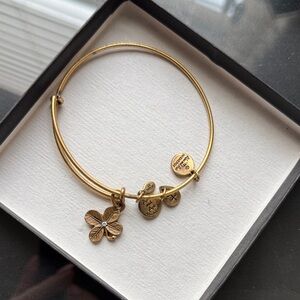 Alex and Ani Gold Clover Charm Bracelet